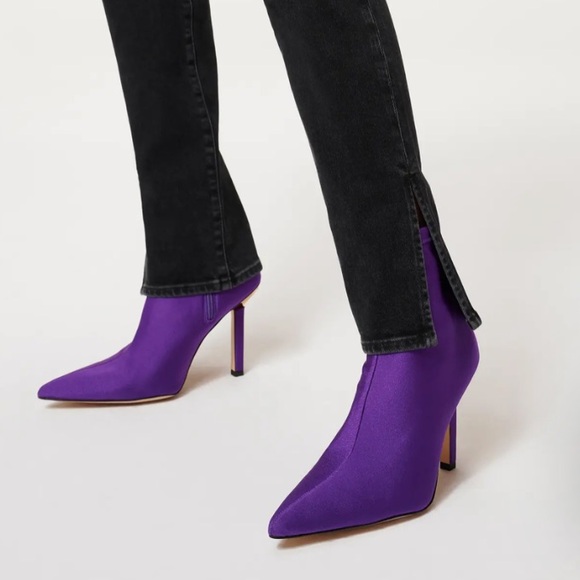 New In Box Good American High Kickstand Neoprene Bootie In Purple Size 9 - Picture 1 of 16